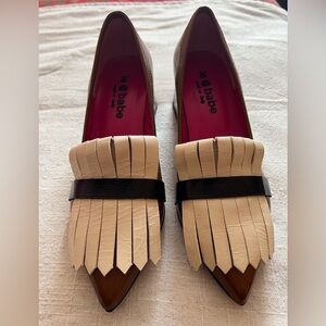 Le Babe Scarpa Frangia Naplak Cuoio